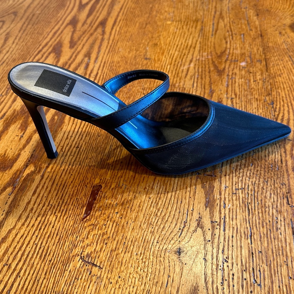 NEW Dolce Vita BRAND NEW Black Katik Mesh Pointed Toe Mules